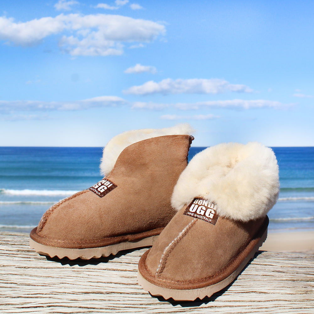 BONDI UGG - Australian Made KIDS Wool Collar Sheepskin Slippers