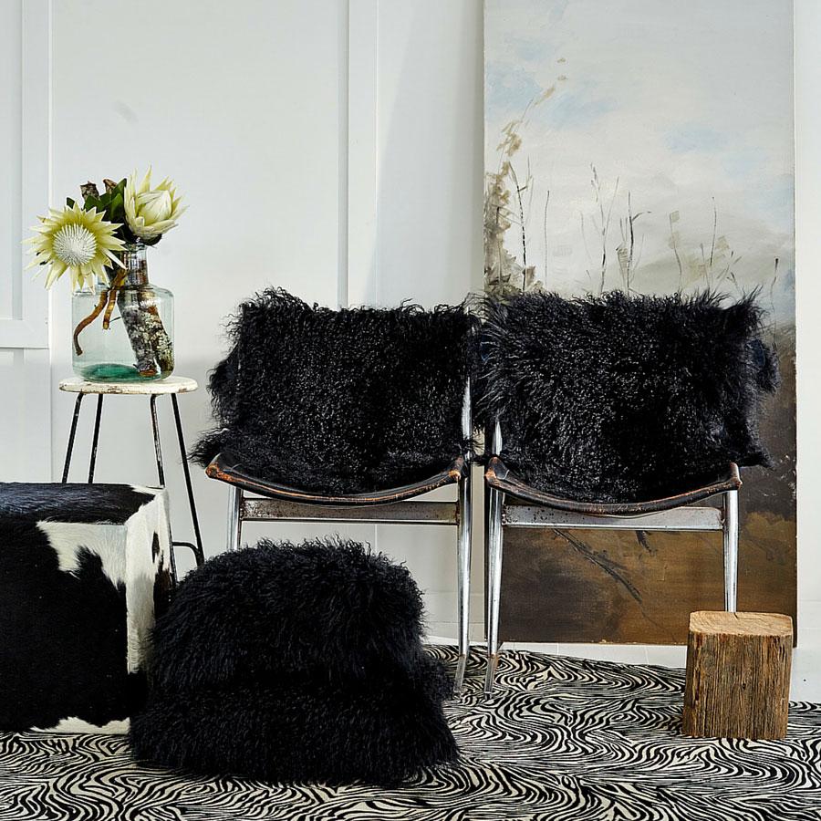 Mongolian Sheepskin Rug Black Bondi Ugg