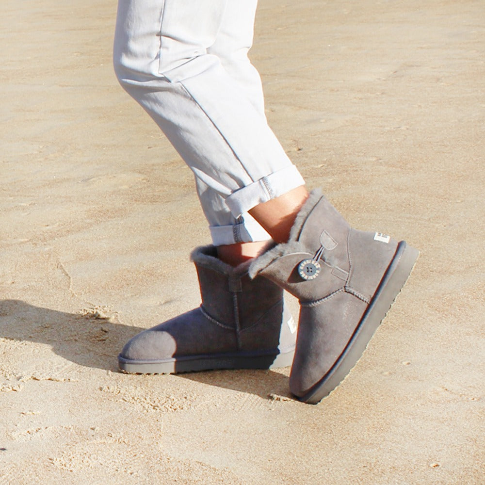 BONDI UGG - Australian Made Mini Wood Button Sheepskin Boots