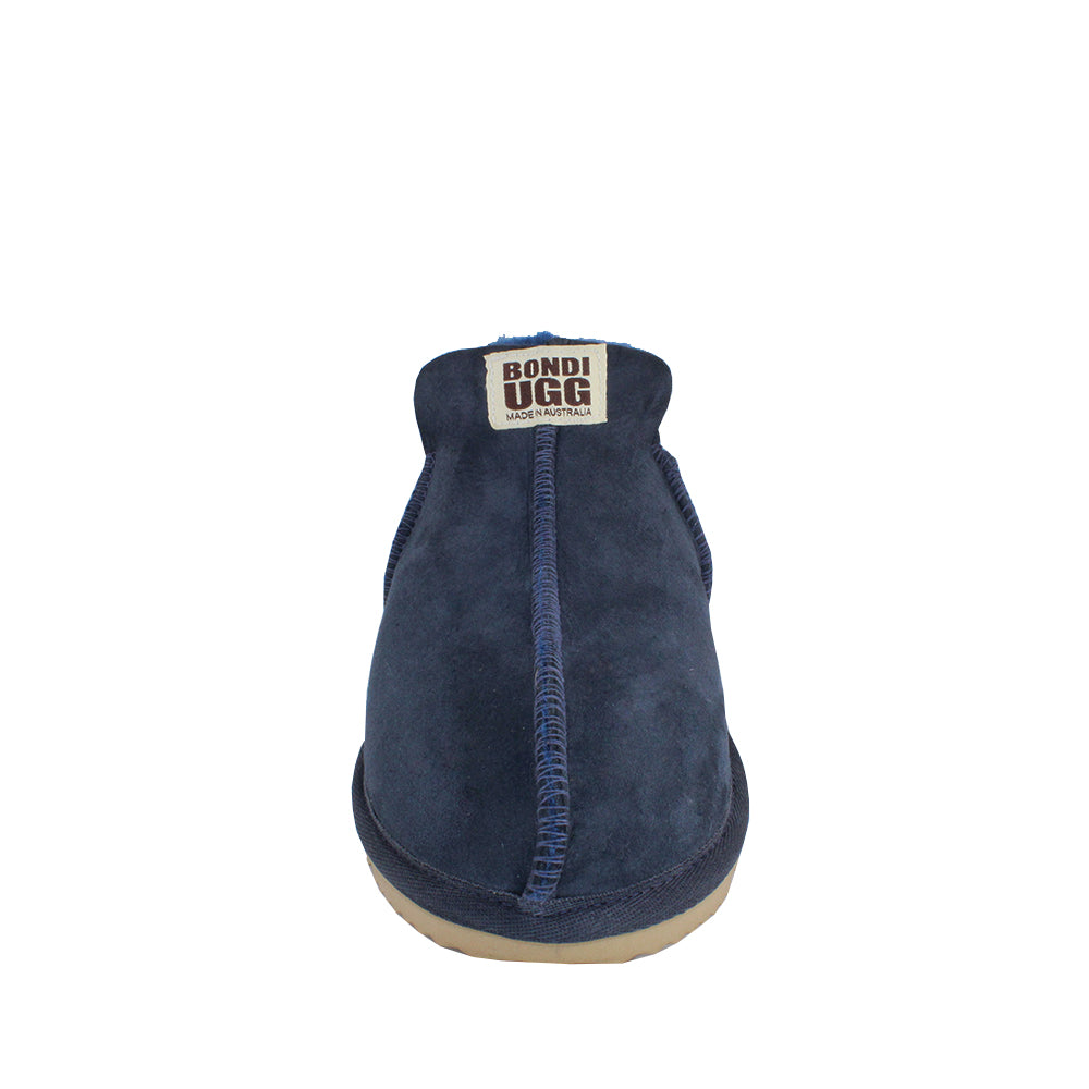 BONDI UGG Australian Made Men's Natural Sheepskin Slipper Boot - Navy