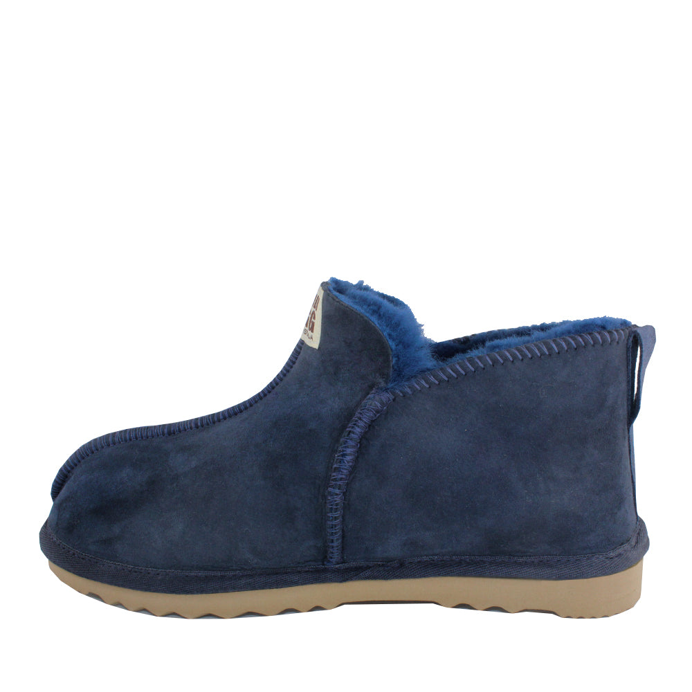 BONDI UGG Australian Made Men's Natural Sheepskin Slipper Boot - Navy