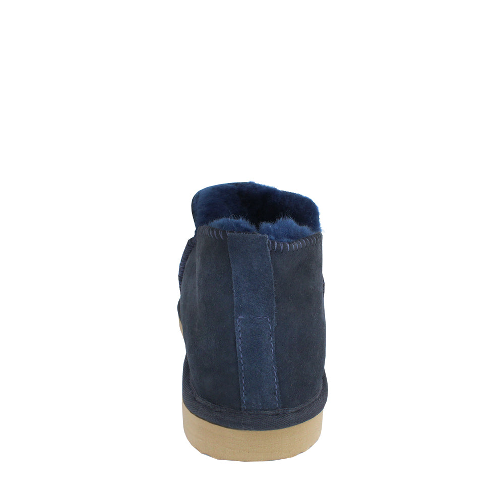 BONDI UGG Australian Made Men's Natural Sheepskin Slipper Boot - Navy
