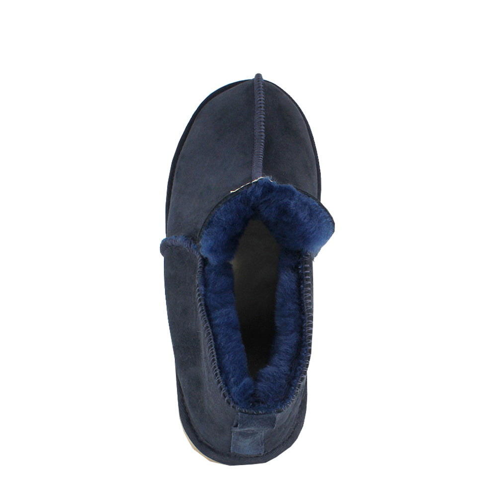 BONDI UGG Australian Made Men's Natural Sheepskin Slipper Boot - Navy