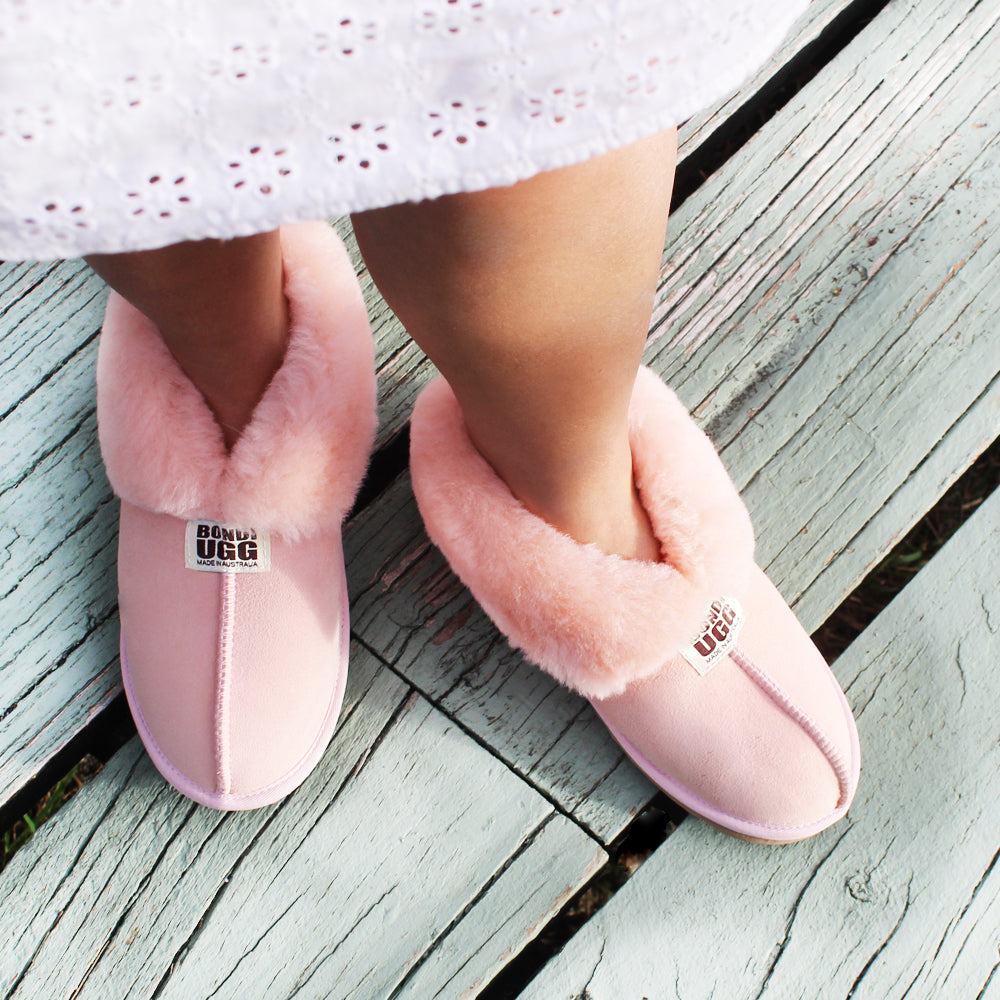 BONDI UGG Australian Made Sheepskin Cushioned Lounge Slippers