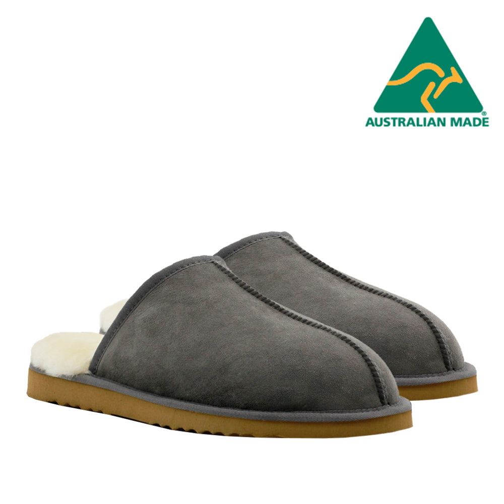 WARATAH UGG® Australian Made Premium Sheepskin Mens Scuff - Grey