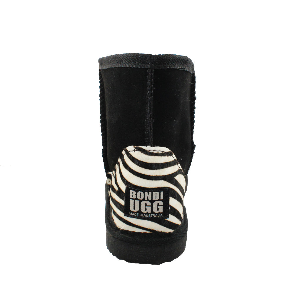 BONDI UGG - Crush Mini Sheepskin Boot - Black Zebra