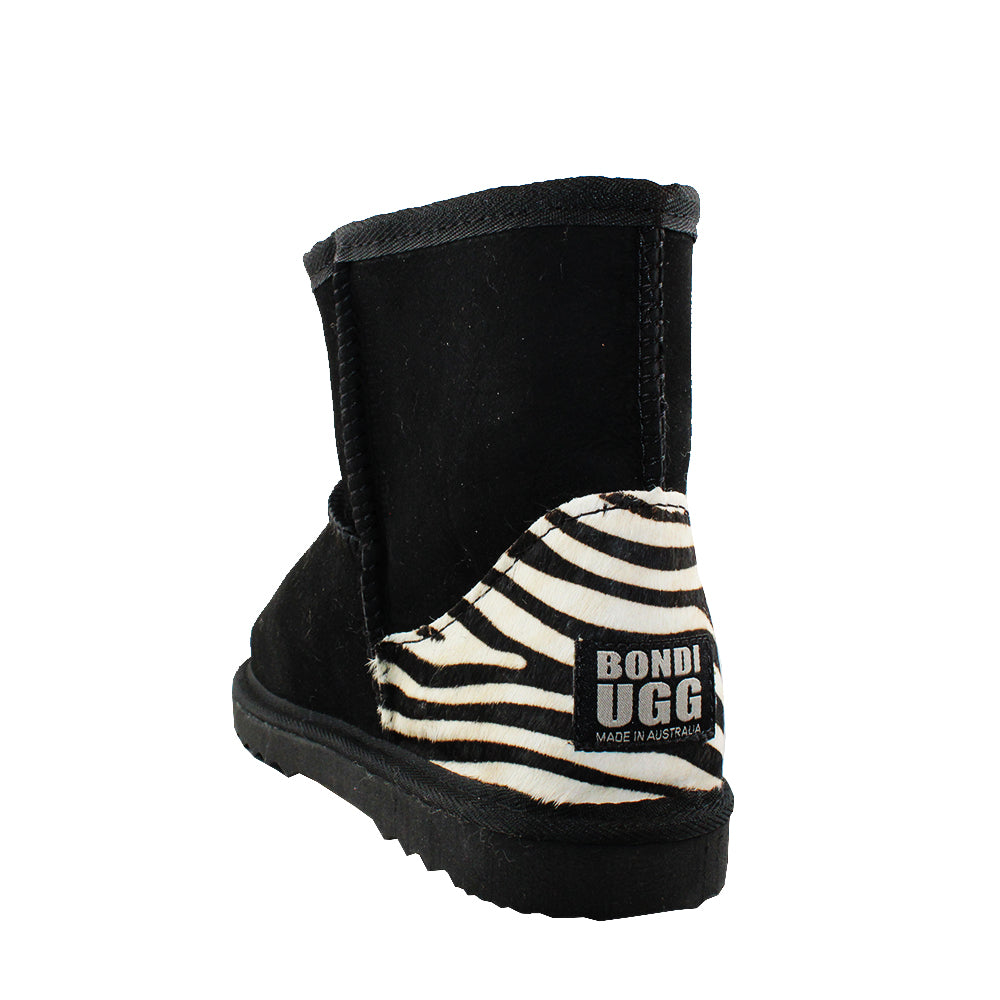 BONDI UGG - Crush Mini Sheepskin Boot - Black Zebra