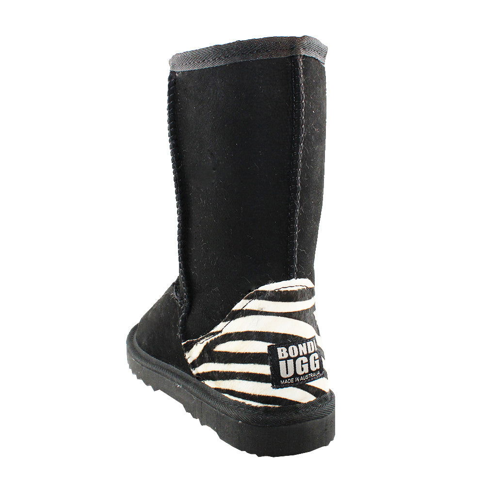 BONDI UGG - Crush Short Sheepskin Boot - Black Zebra