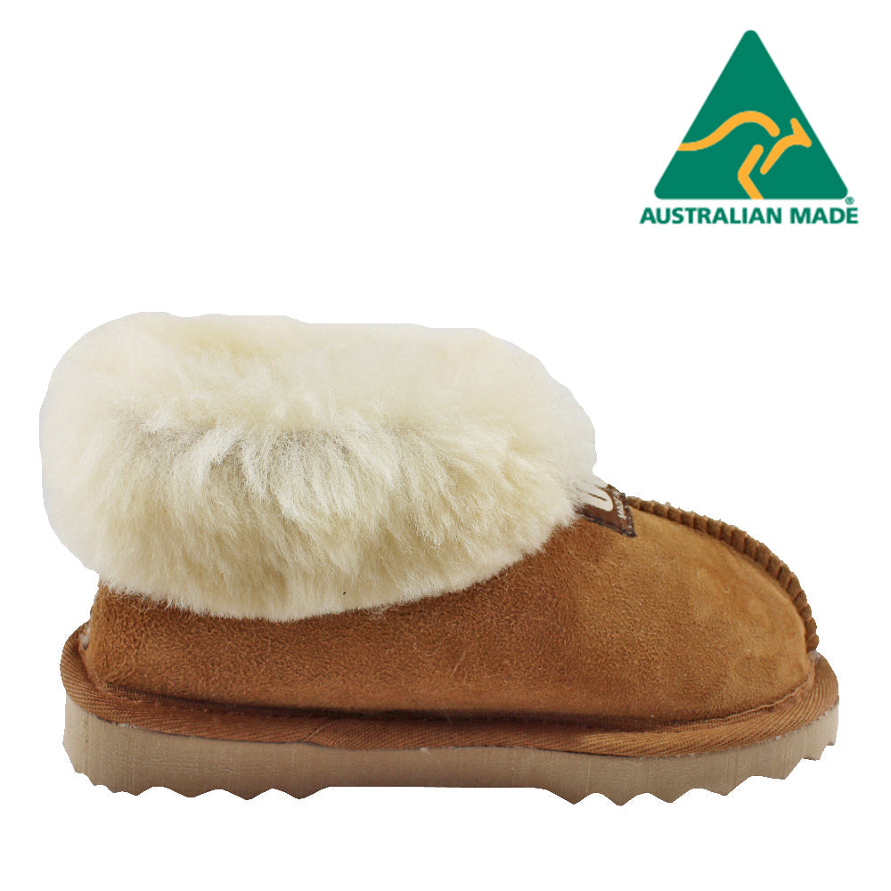 BONDI UGG - Australian Made KIDS Wool Collar Sheepskin Slippers