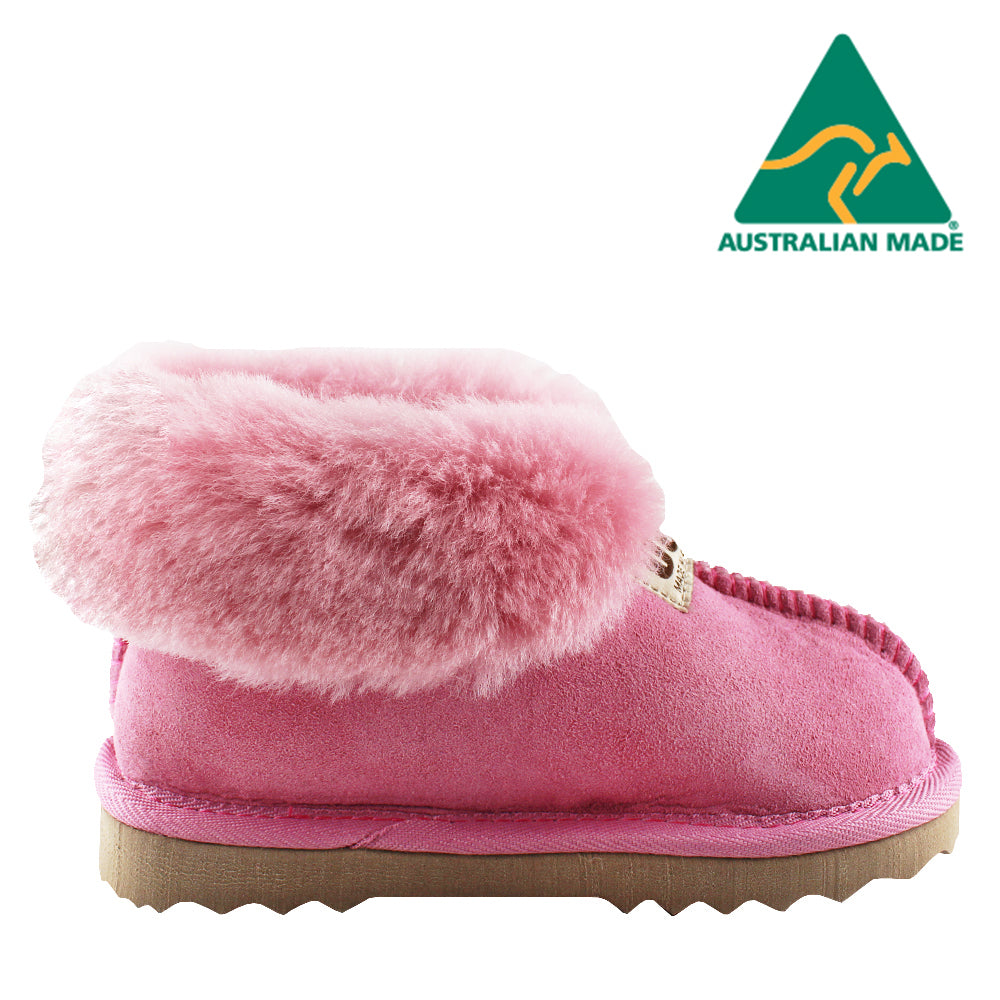 BONDI UGG - Australian Made KIDS Wool Collar Sheepskin Slippers