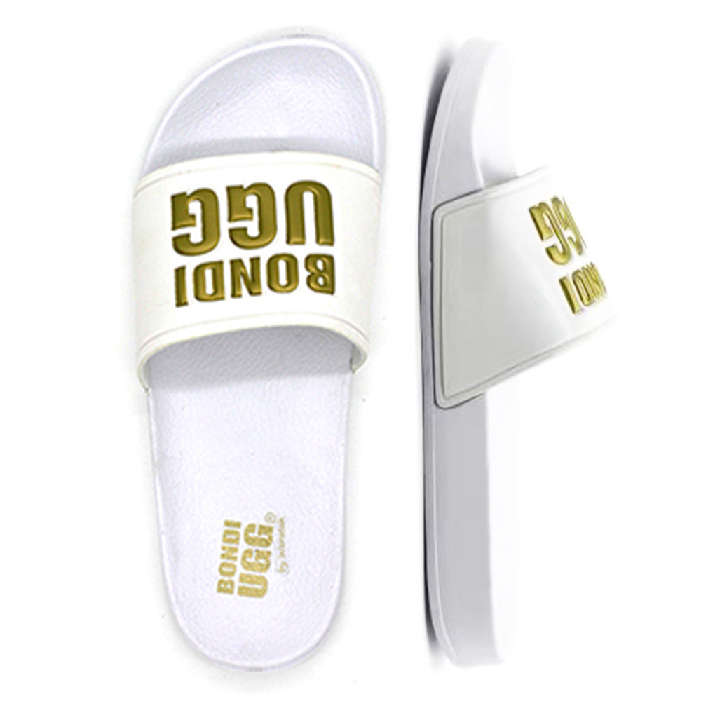 BONDI UGG - Womens Beach Slide - White/Gold