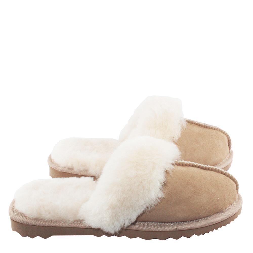 BONDI UGG Australian Made Wool Collar Sheepskin Scuff Slippers