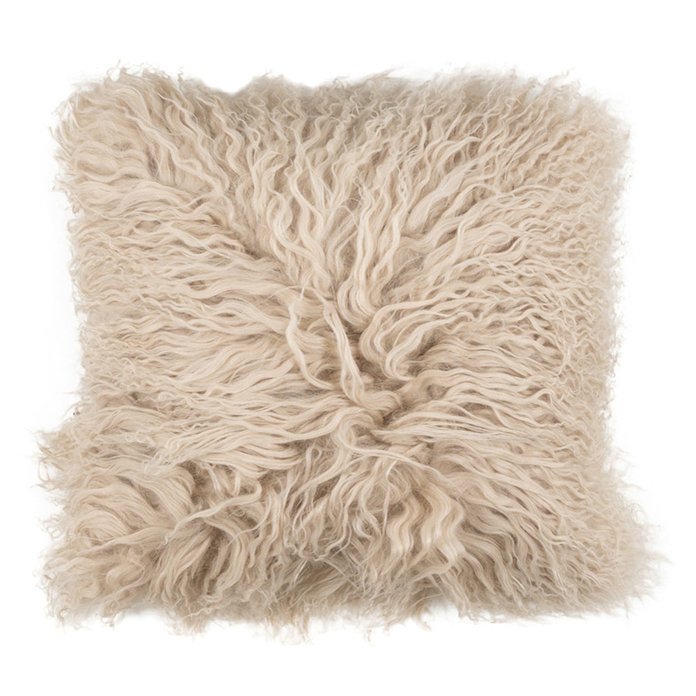 Mongolian Sheepskin Cushion - Fawn