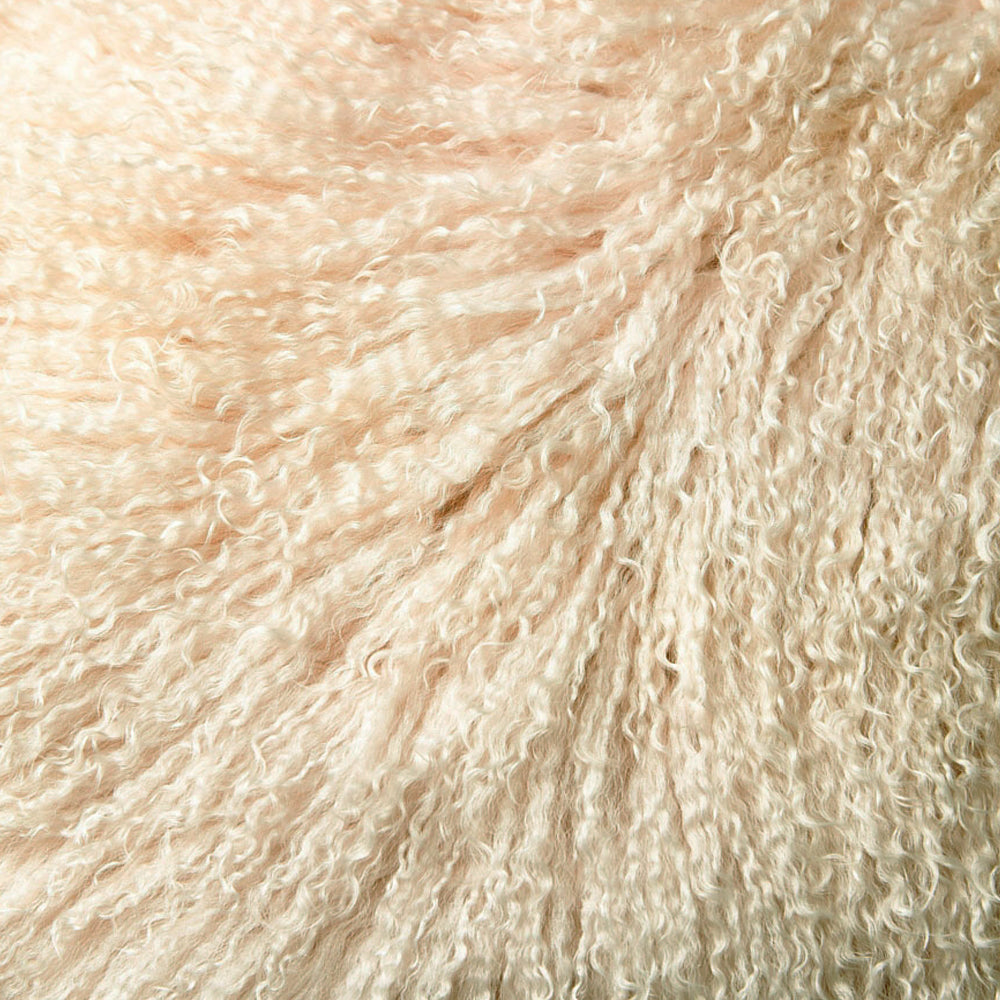 Mongolian Sheepskin Cushion - Fawn