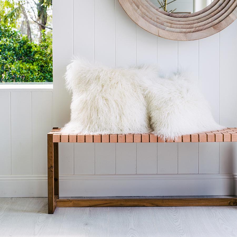 Mongolian white cushion hotsell