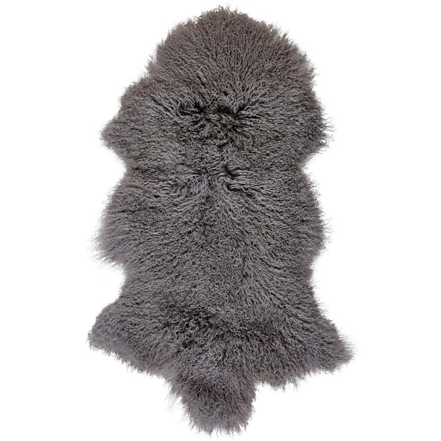 Mongolian Sheepskin Rug - Grey