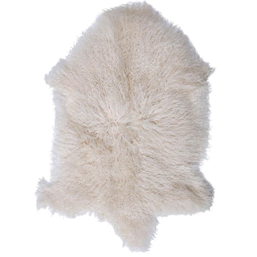 Mongolian Sheepskin Rug - White