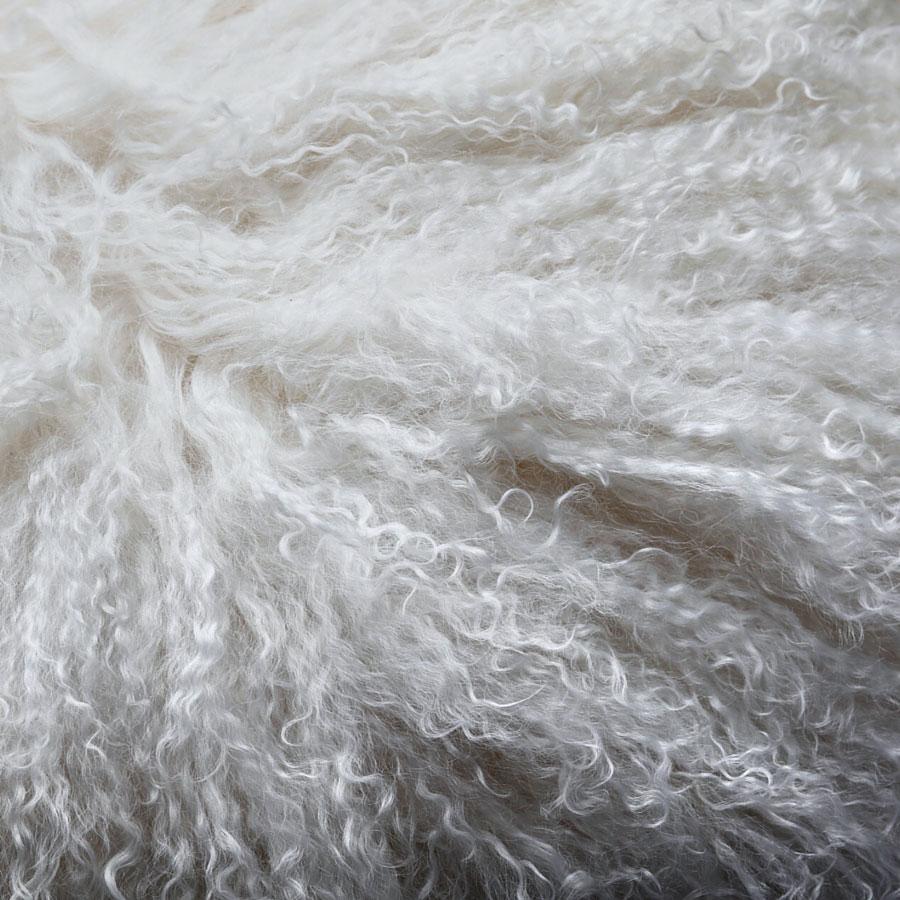 Mongolian Sheepskin Rug - White