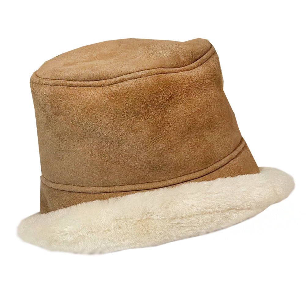 BONDI UGG Australian Made Classic Sheepskin Bucket Hat - Chestnut
